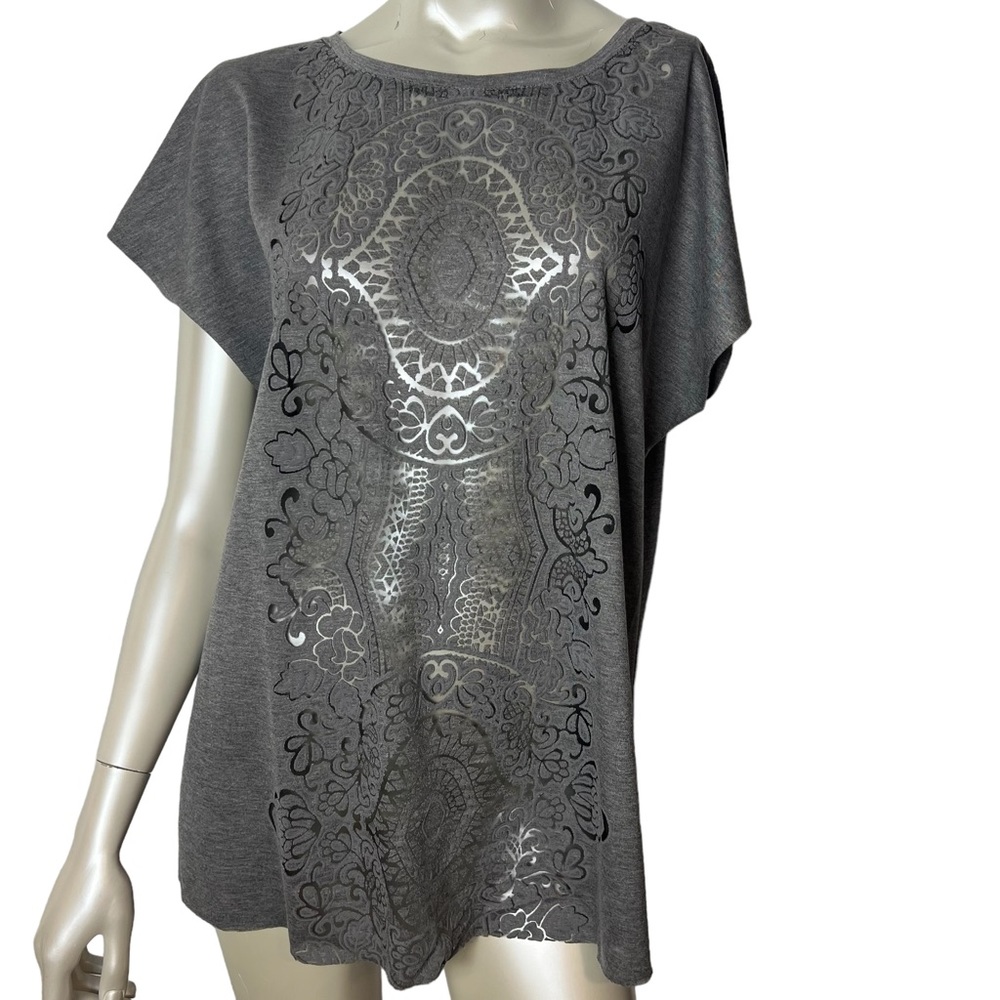Gray Short Sleeve Women's Top